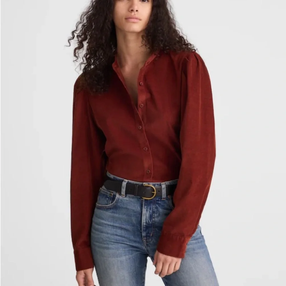 Madewell Puff Sleeve Button Up Blouse